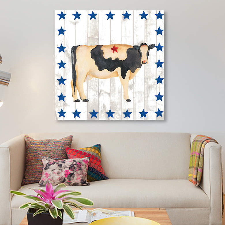 «Americana Animals III» par Regina Moore, impression sur toile tendue sur châssis, H 18 po x l 18 po x P 1,5 po, Toile tendue