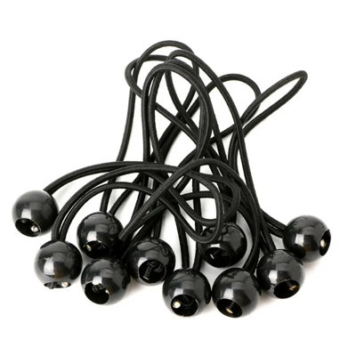 25pcs 9" Black Ball Bungee Bungie Cord Heavy Duty Canopy Tarp Tie Downs Straps