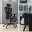 Chaise de bureau inclinable ergonomique en filet avec support lombaire et repose-pieds