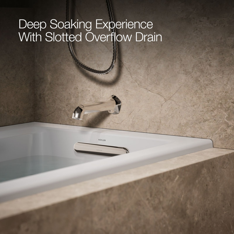 Archer® Alcove Whirlpool with Bask Heated Surface, Tile Flange and Left-Hand Drain, Right, Ice Gray