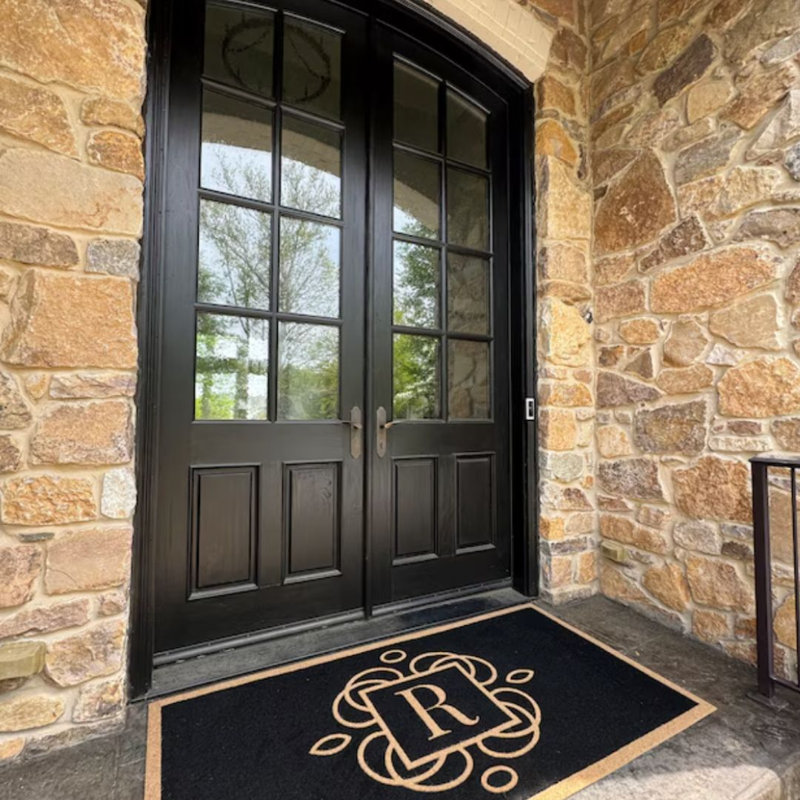 Tapis d'entrée antidérapant en caoutchouc Bosworth, Noir, 60 po x 36 po