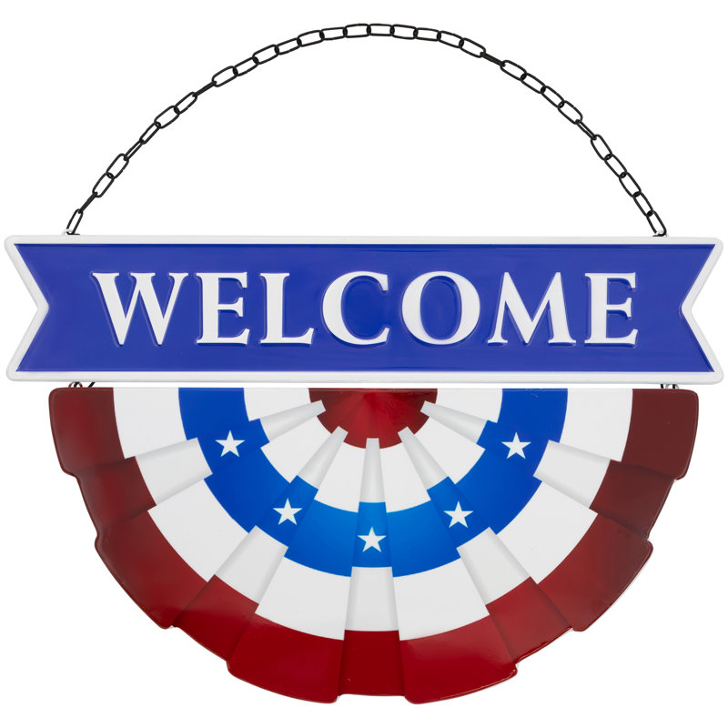 Décoration murale en métal Americana "Welcome"