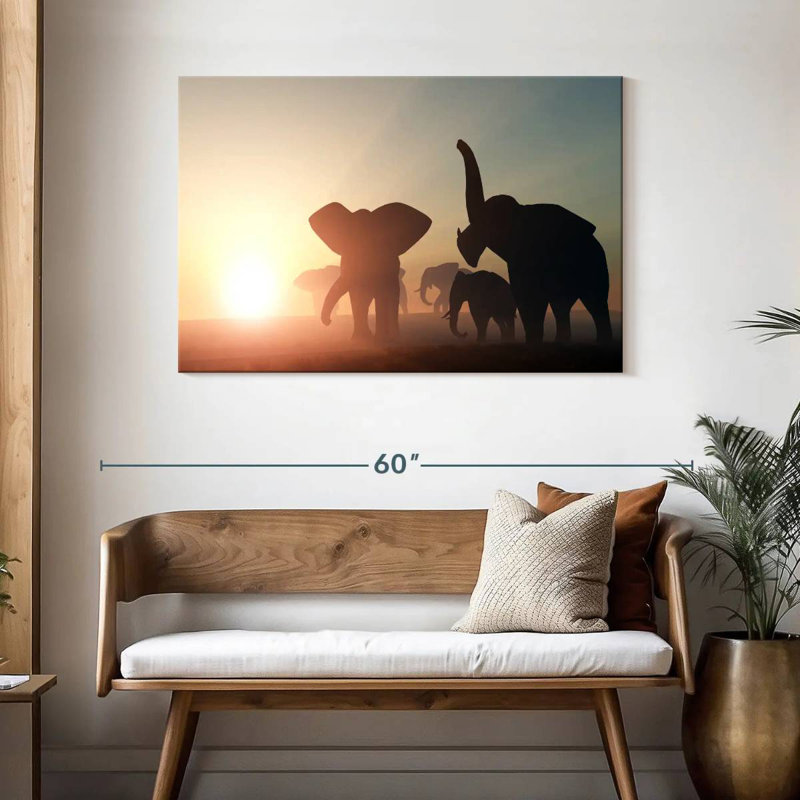 Brampt Wild Elephants, 30" H x 45" W