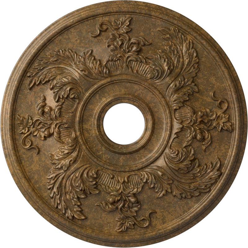 Endurathane Acanthus Twist Ceiling Medallion, 23 5/8"OD x 4 5/8"ID x 1 7/8"P (Fits Canopies up to 8 3/8"), Hand-Painted Rubbed Bronze Finish