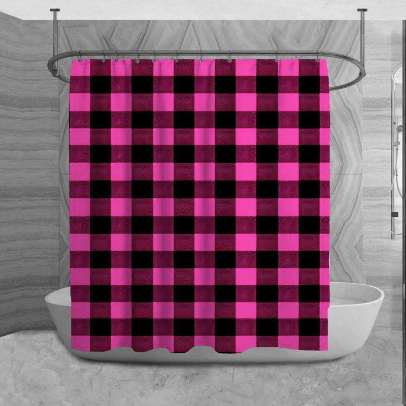 Rideau de douche en vichy Sonoko, H 84 po x l 70 po