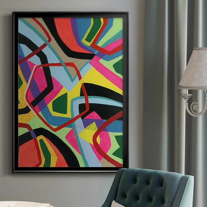 «Bold Shape Shift II», impression d'un seul cadre, H 42,5 po x l 30,5 po, Toile encadrée noire, Pas de tapis
