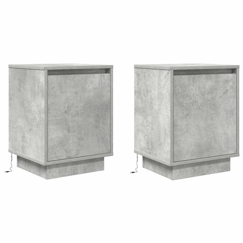 Daphane 38cm W Manufactured Wood Bedside Table, Concrete Grey