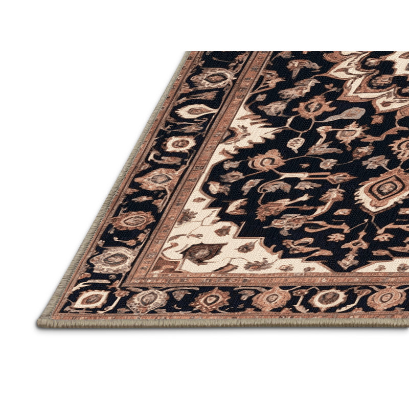 Tapis brun lavable à la machine, Rectangulaire 2 pi x 3 pi