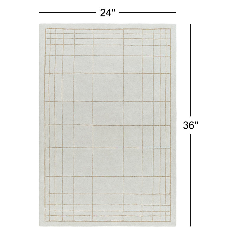 Mallory Gray Hand Tufted Area Rug, Rectangle 2' x 3'