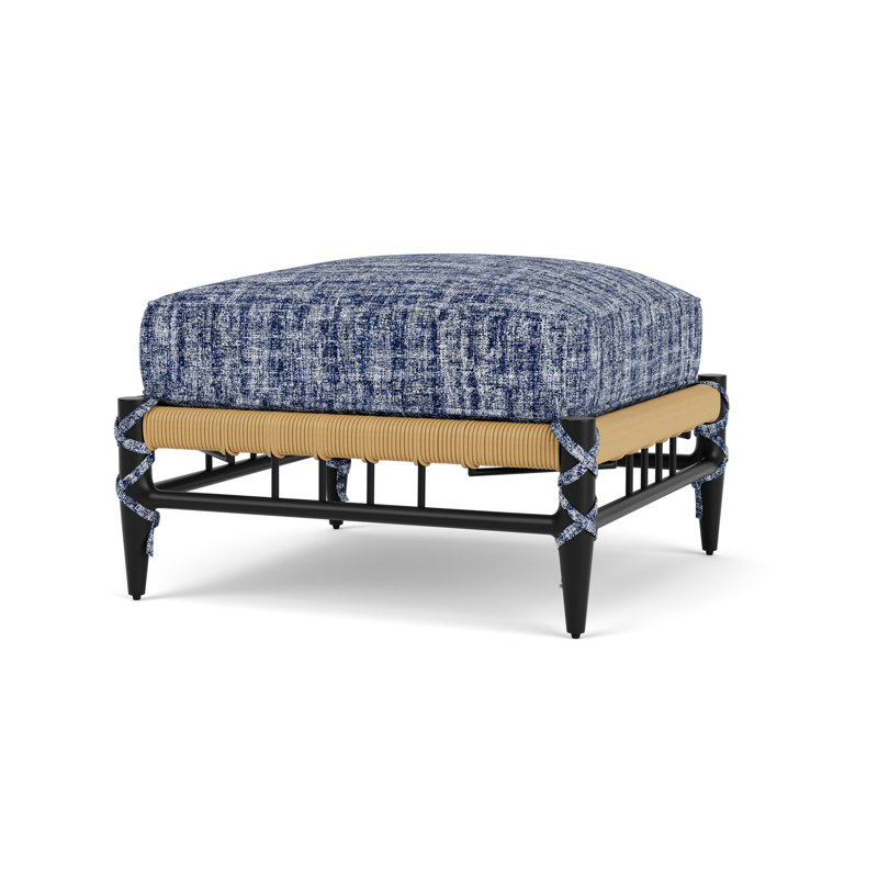 Low Country Outdoor Ottoman, Visions Cobalt