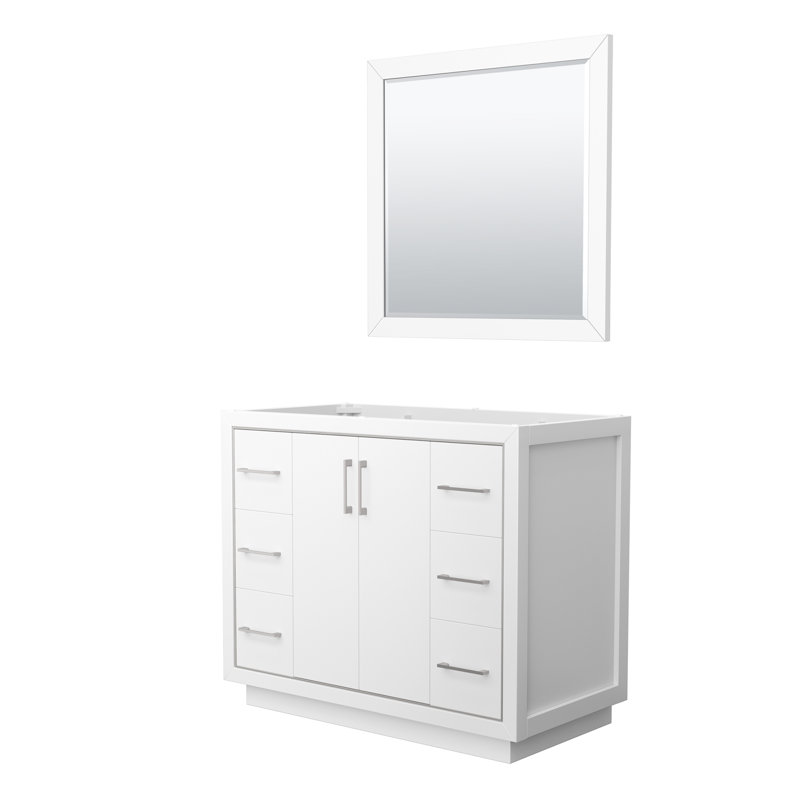 Icon 71" Doulble Bathroom Vanity Base and Mirror Only, White