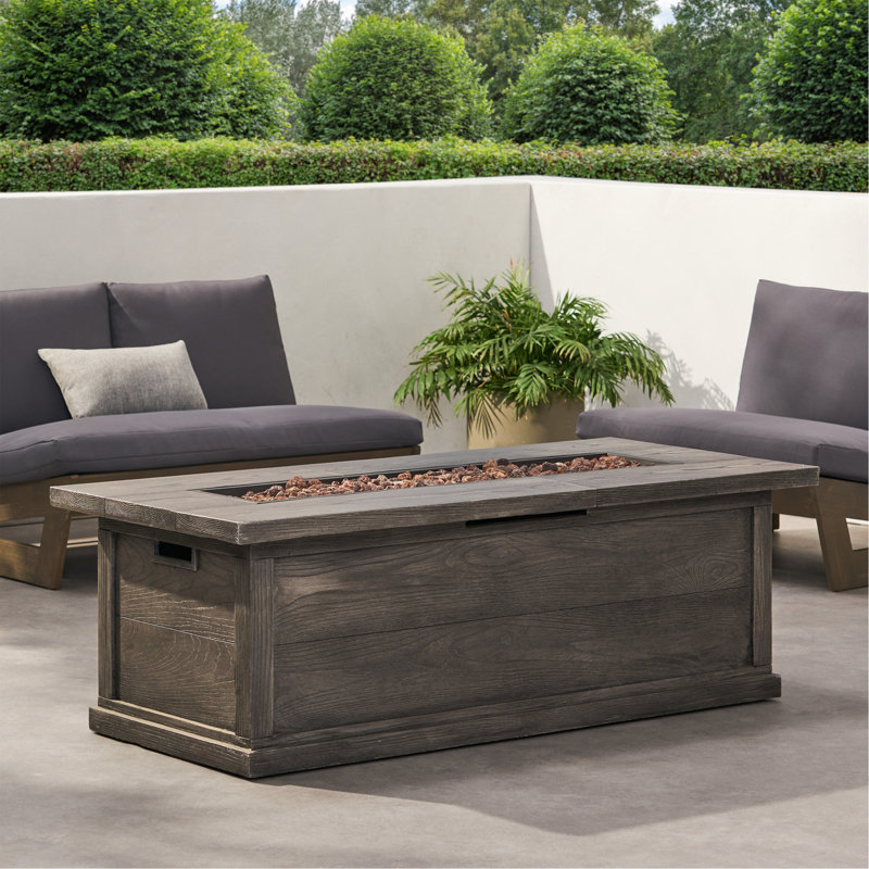 Foyer d'extérieur 56 "au propane en béton 56" Bgo 56 ", motif bois gris (couvercle de réservoir non inclus), Gris