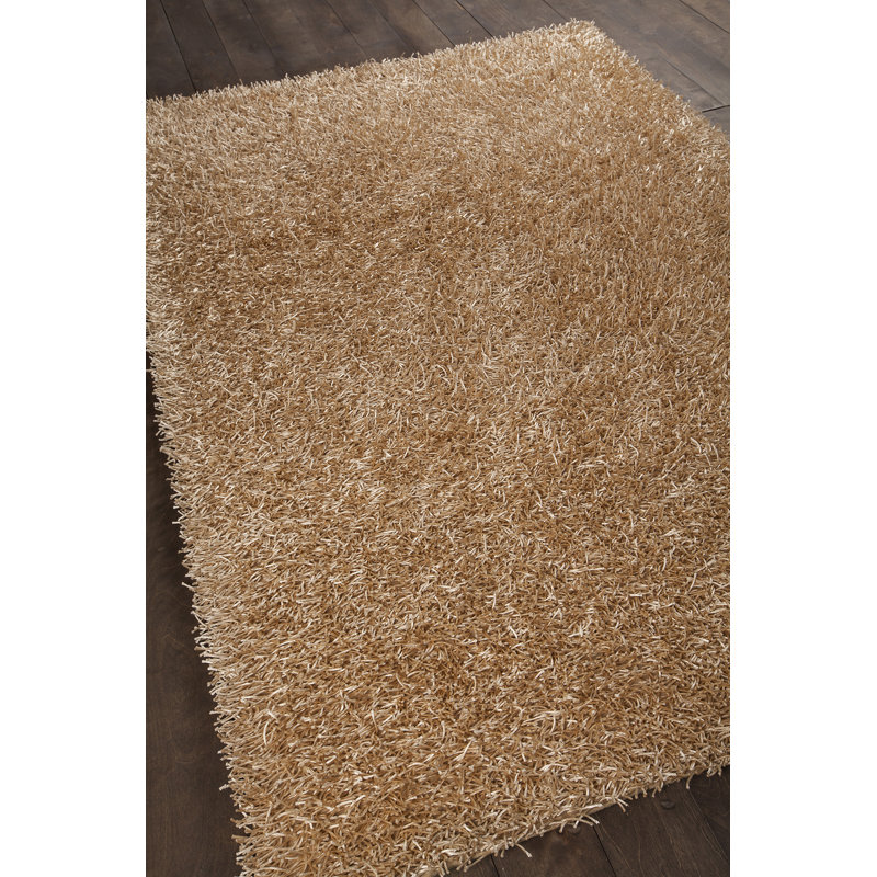 Tapis contemporain Everly Quinn Fanetta tissé à la main brun clair, Rectangle 7 pi 9 po x 10 pi 6 po