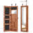 Solid Wood Jewelry Armoire Organizer Cabinet With Full-Length Mirror, 47.5X14.3 In Wall-Mounted Lockable With LED Light-213706345