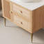 Armoire de salle de bain autoportante 36 po avec comptoir en pierre frittée blanc de Carrare, deux tiroirs et une porte (PAS de lavabo)