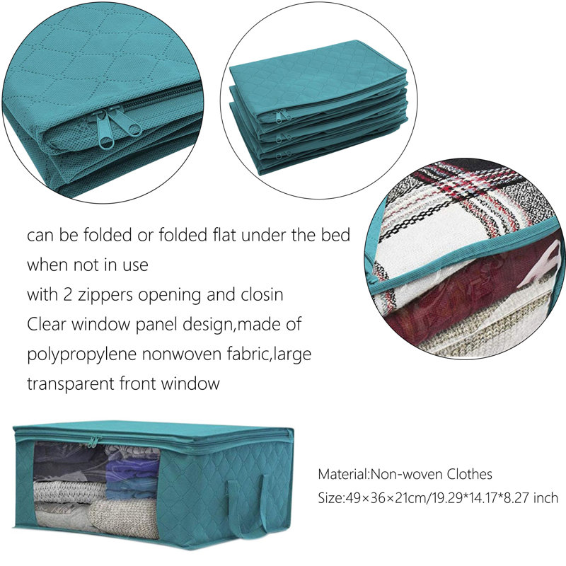 Ensemble de boîtes de rangement en tissu, Bleu