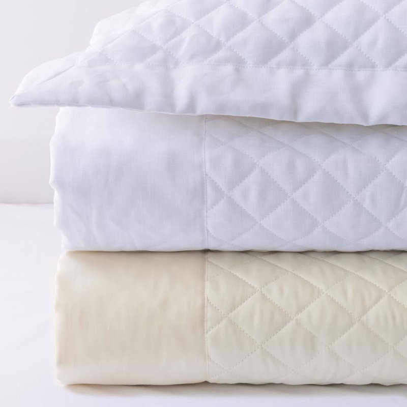 Simply Sateen_Quilted Coverlet, King Duvet Cover, Ivory
