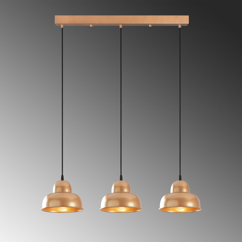 3 - Light Kitchen Island Pendant, Copper