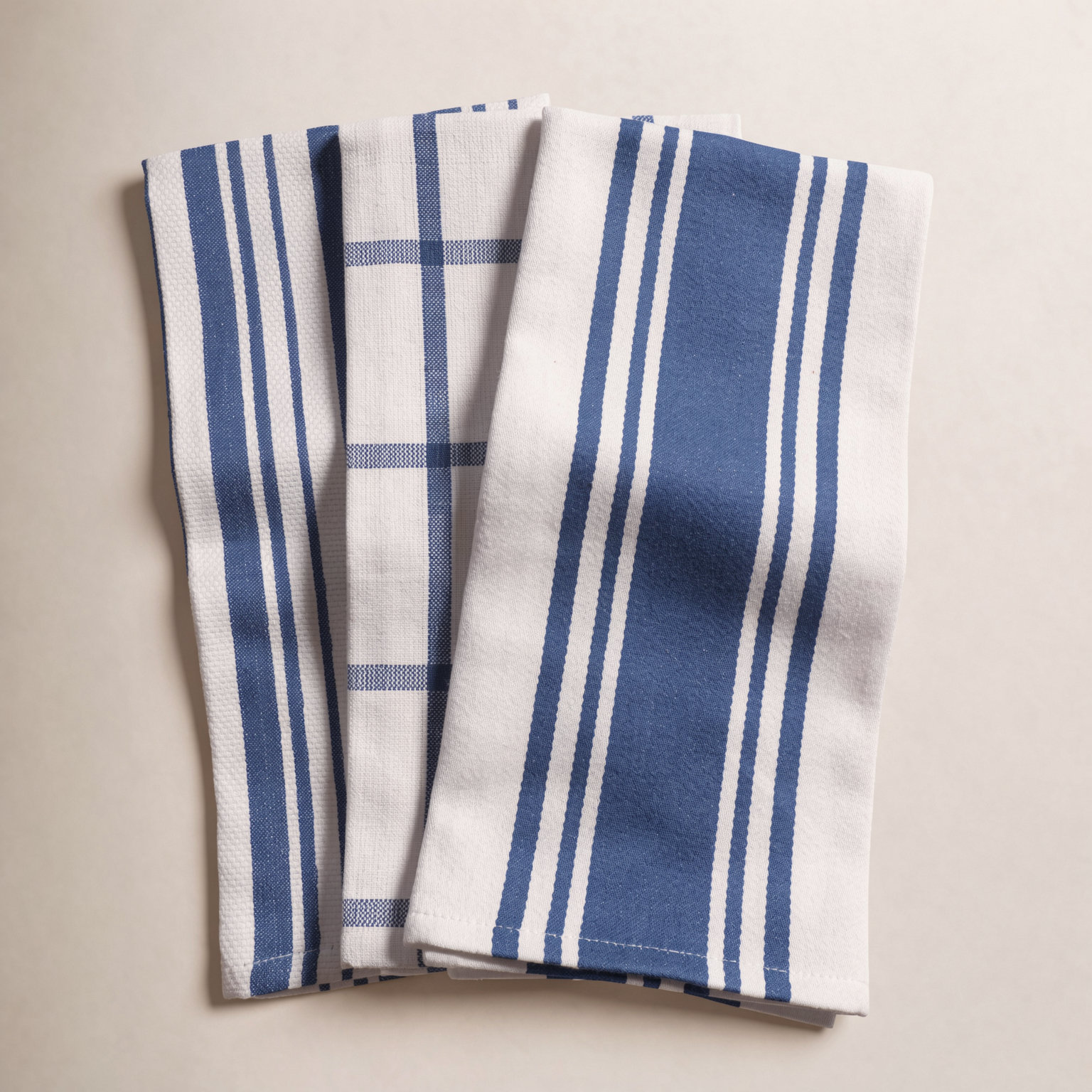 Geometric Kitchen Linen Set, Blue