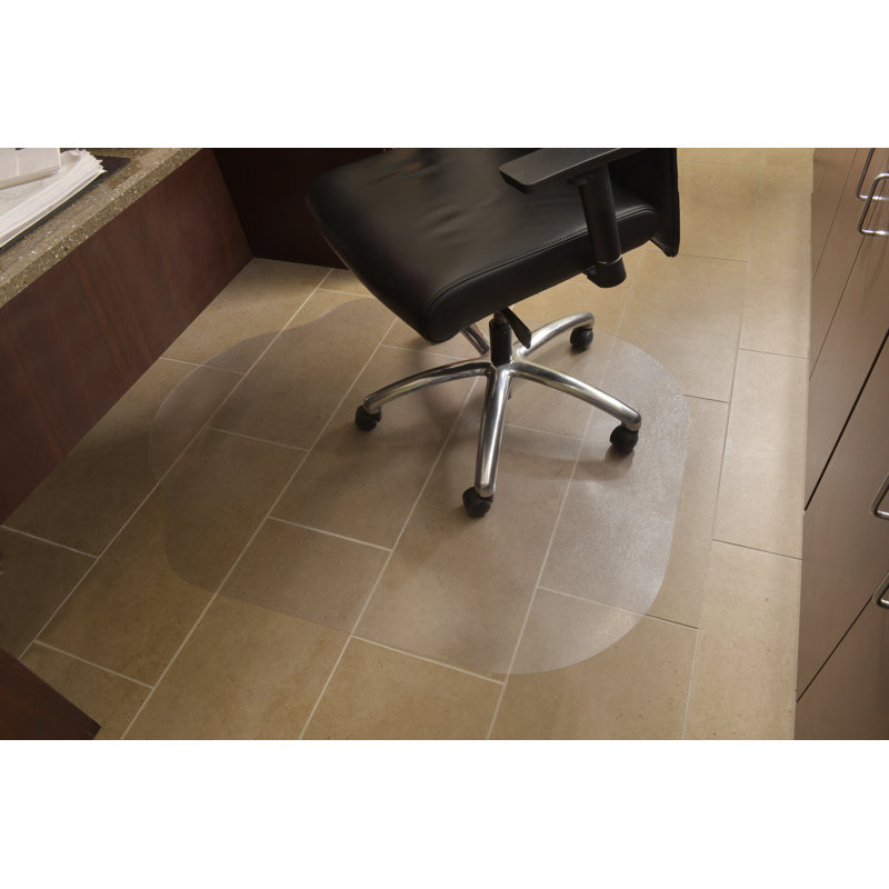 Clear Vinyl Rectangular Office Chair Mat for Hard Floors