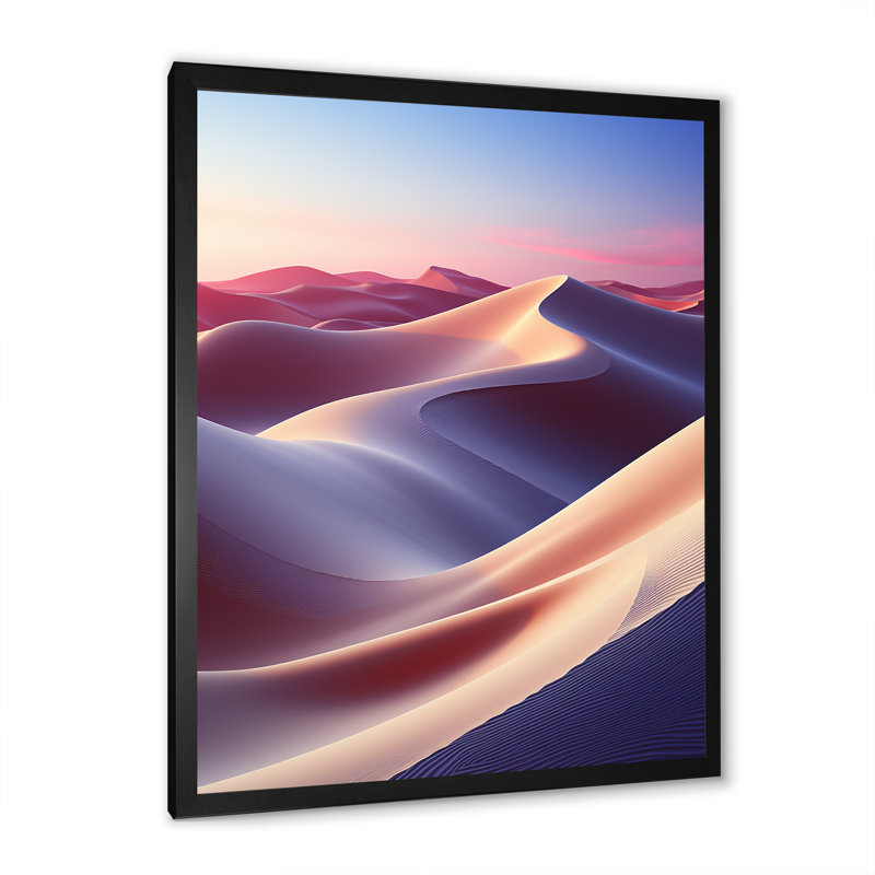 «Desert Dreams Minimalisme Étreinte V», reproduction sur toile, H 44 po x l 34 po x P 1,5 po, Cadre simple noir