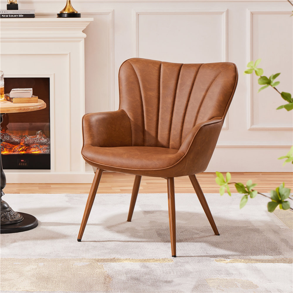 Charlanda Faux Leather Armchair Wade Logan®