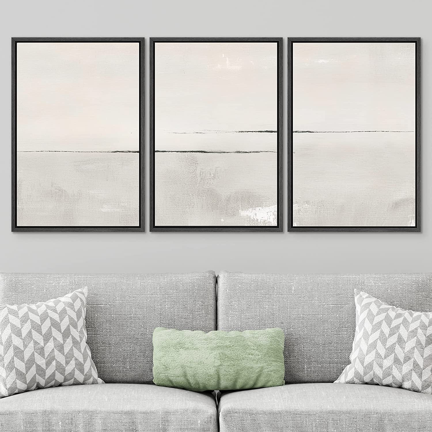 SIGNLEADER Large Abstract Duotone Pastel Minimalist Landscape Wall ...