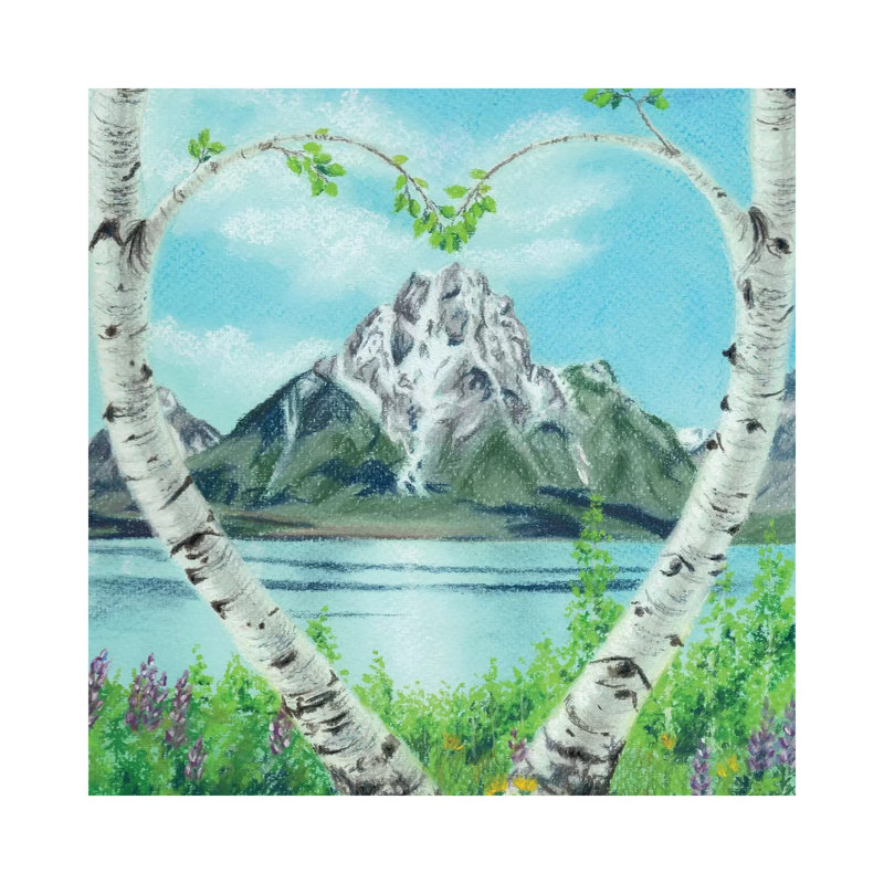 Teton Heart by Holly Simental - Wrapped Canvas Painting, 30.48 cm H x 30.48 cm W