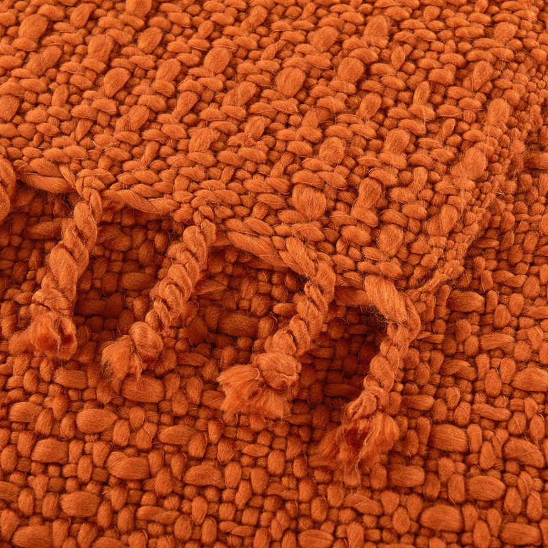 Knitted Throw Blanket, Rust