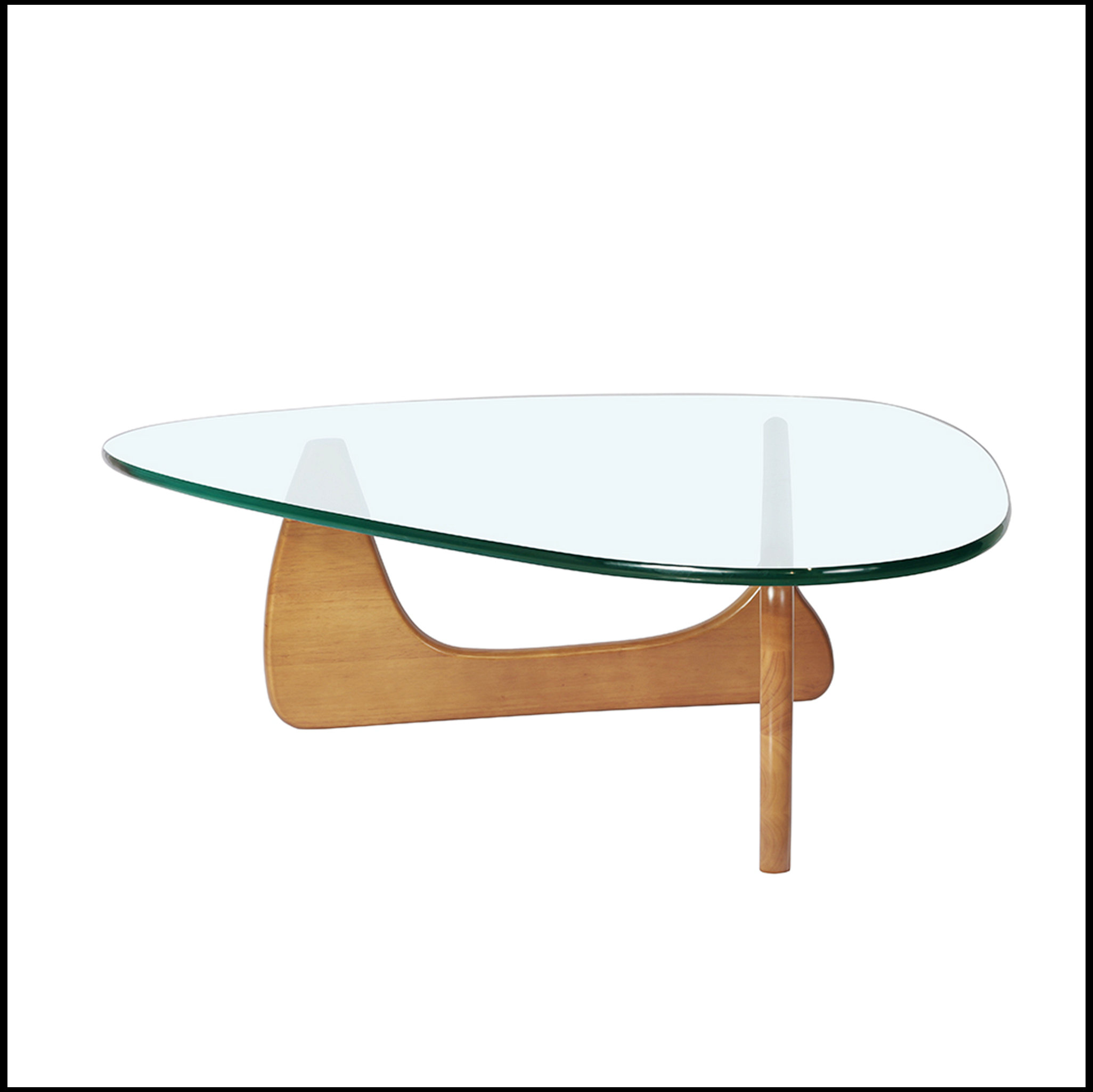 Corrigan Studio® Light walnut Triangle coffee table Wood Base for