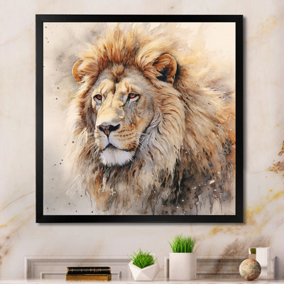 Lion, art mural sur toile, impression féroce et animal sauvage - lion féroce III