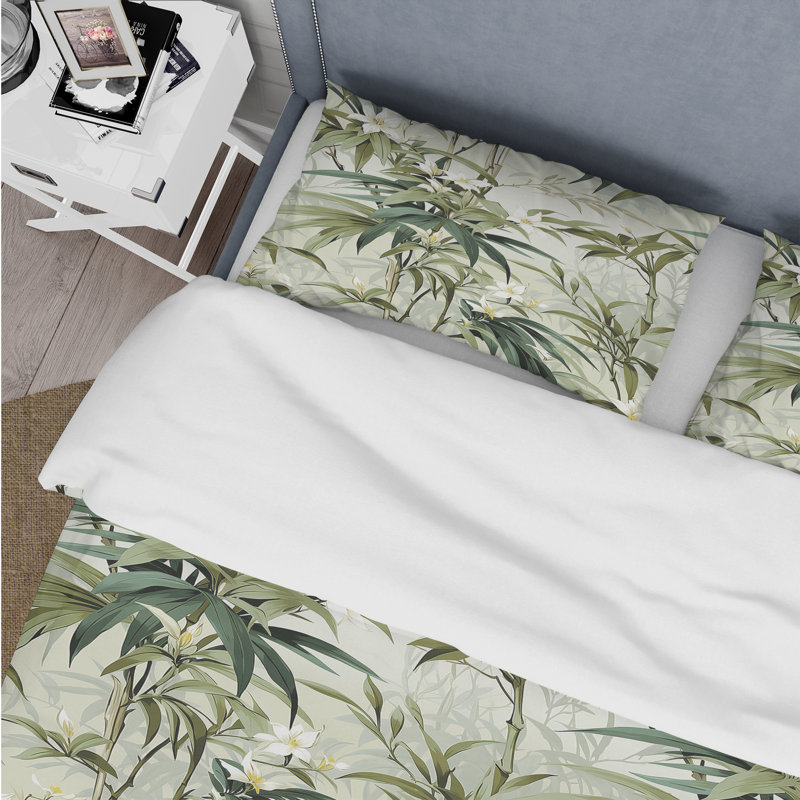 Tropical Zen  Pattern III Bedding, King Duvet Cover + 2 King Shams