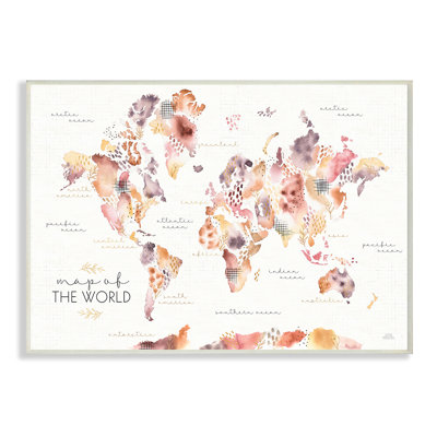 Carte du monde à fleurs abstraites ca-471