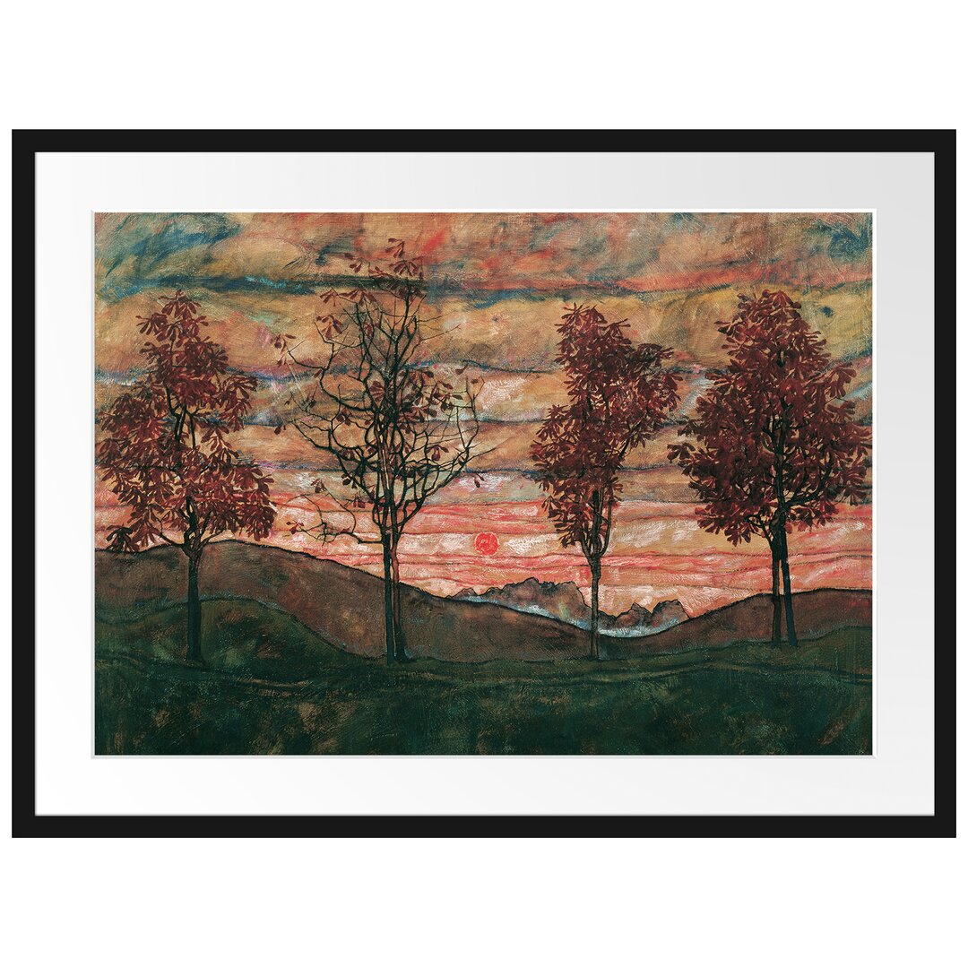 Gerahmter Kunstdruck Four Trees von Egon Schiele