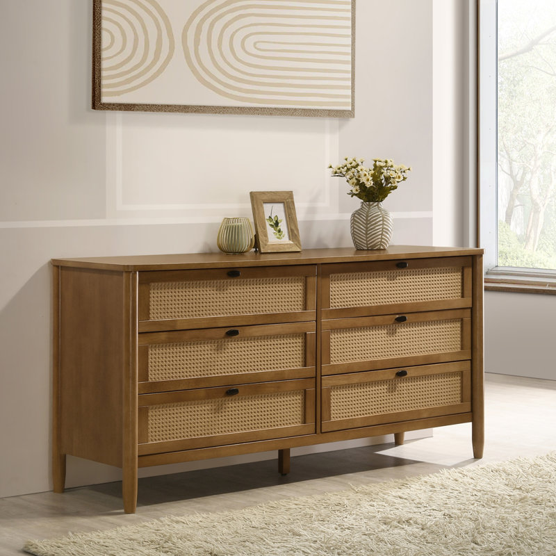 Commode 6 tiroirs en bois