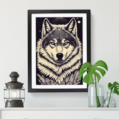 FRM-V0523-2926X Wolf Vintage Art Vol.2 - Single Picture Frame Print