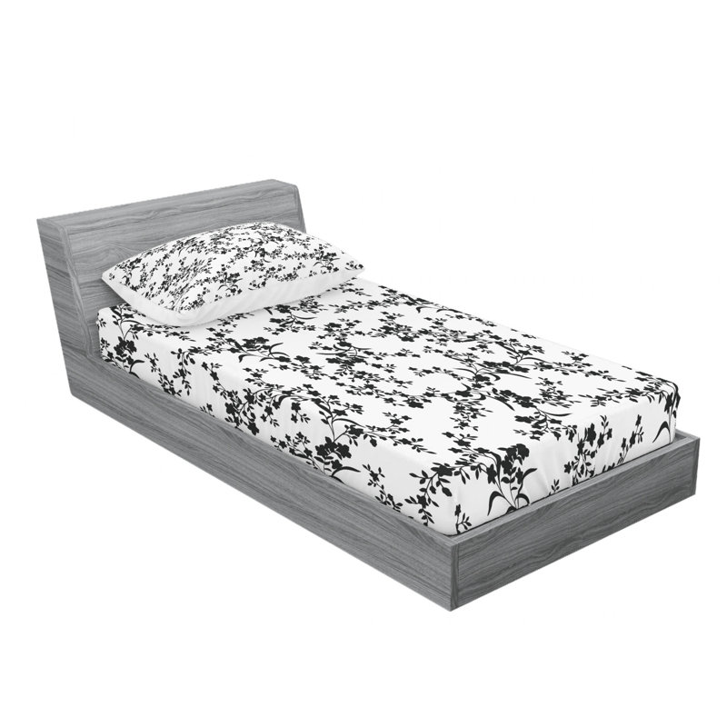 Microfiber Sheet Set, Twin XL Sheet Set + Fitted Sheet + 2 Pillowcases, Blooms Branches