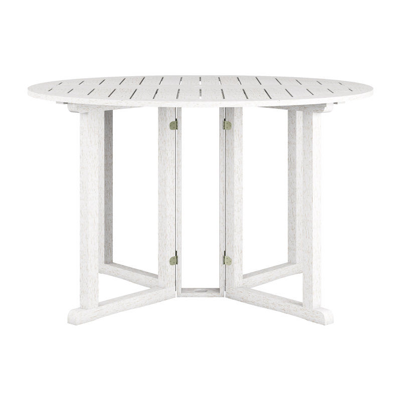 Gwenda Folding Solid Wood Dining Table, White
