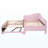 Twin Size Upholstered L-Shaped Upholstered Daybed With Pop Up Trundle, Pink-1035878740