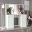 Leyla Makeup Vanity Desk with Mirror and 5-Drawer & 1-Door, Ample Storage.