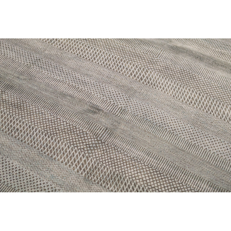 Tapis gris de haute qualité noué à la main