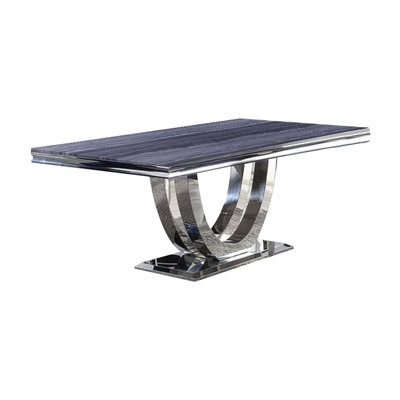 Celedonio Marble Top Metal Base Dining Table
