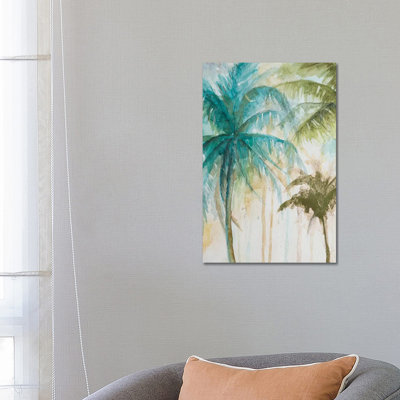 Watercolor Palms In Blue I by Patricia Pinto - Wrapped Canvas Print