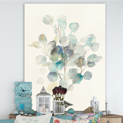 Eucalyptus Botanical Canvas Wall Art, Green Leaf Nature Print - Eucalyptus Leaves I