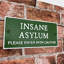 Ekstrom Cast Iron Insane Asylum Wall Sign