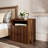 2-Drawer Walnut Tone Nightstand With Storage Mid Century Bedside Table