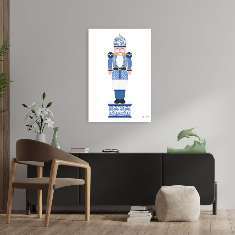 Blue White Nutcracker I 1 Piece Wrapped Canvas Wall Art, 91.44cm H x 60.96cm W