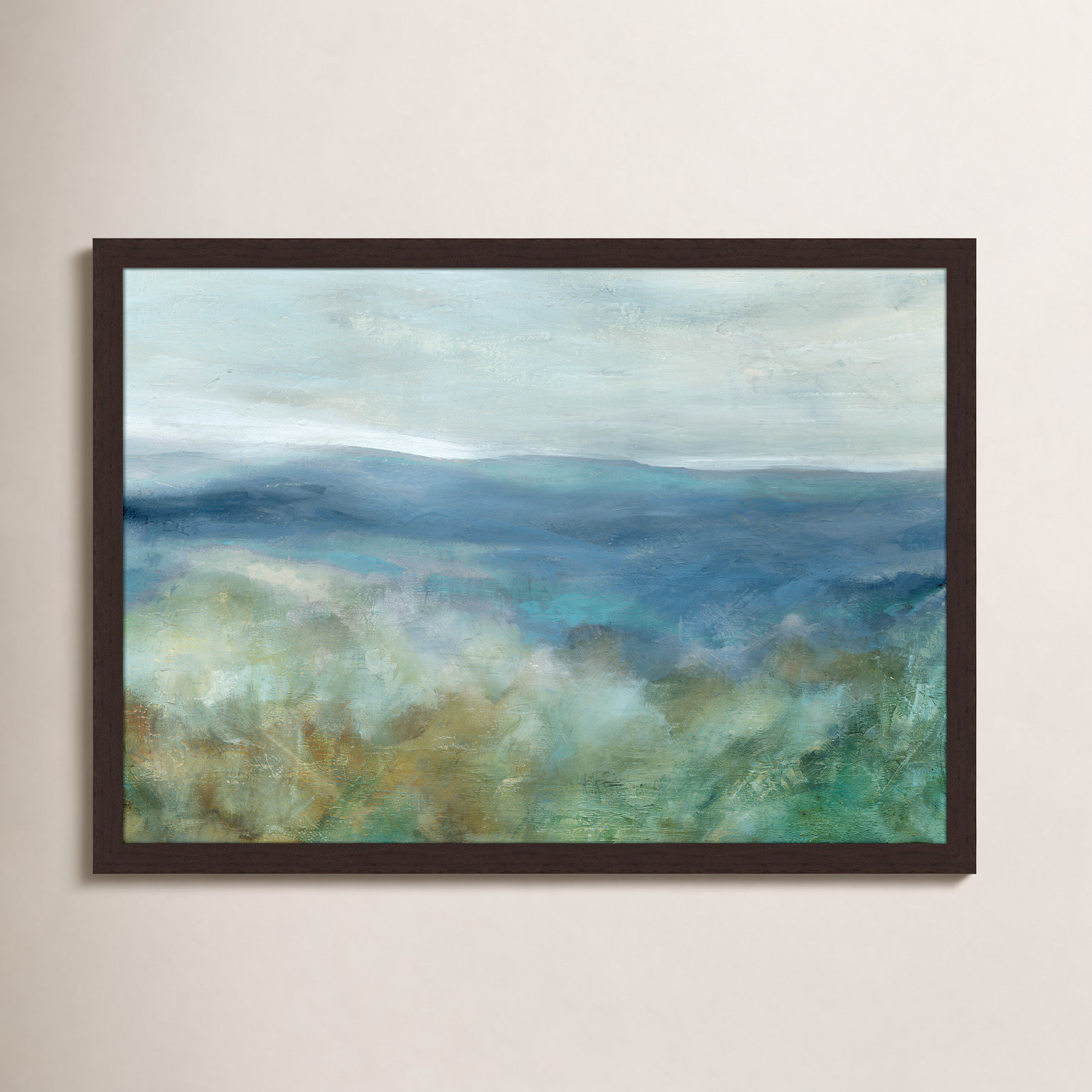 Adamsville "Blue Mountain Overlook" Painting, 26.5" H x 36.5" W x 1.12" D, Black Framed