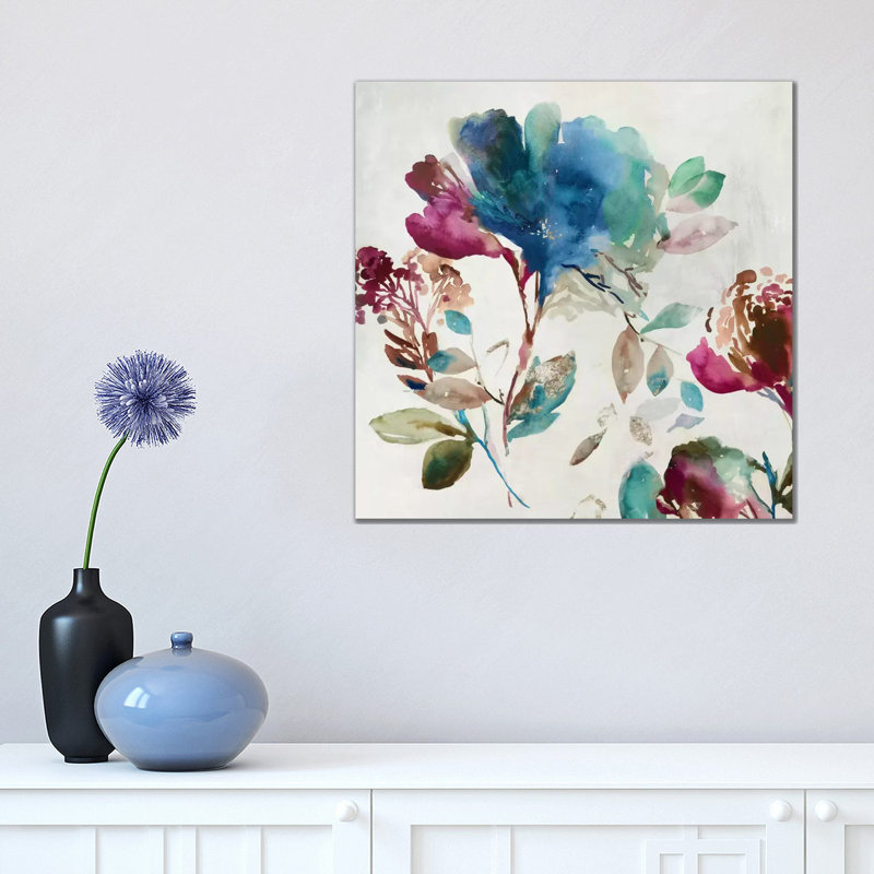 Blossoming I by Asia Jensen - Wrapped Canvas Painting, 45.72 cm H x 45.72 cm W x 3.175 cm D