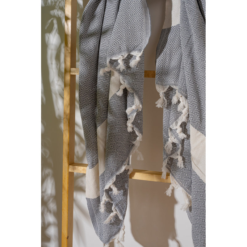 Luxueuse serviette de plage 100% coton Fouta, 39,4 po x 70,9 po | Doux et léger, 7,9 oz / pied carré | Idéal pour la plage, la piscine et le spa | Séchage rapide, entretien facile - lavage délicat à 104 ° F, séchage par culbutage à basse température